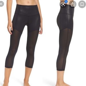 Zella metallic mesh crop leggings